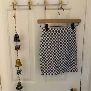 SO Gray and White Checkered Mini Skirt